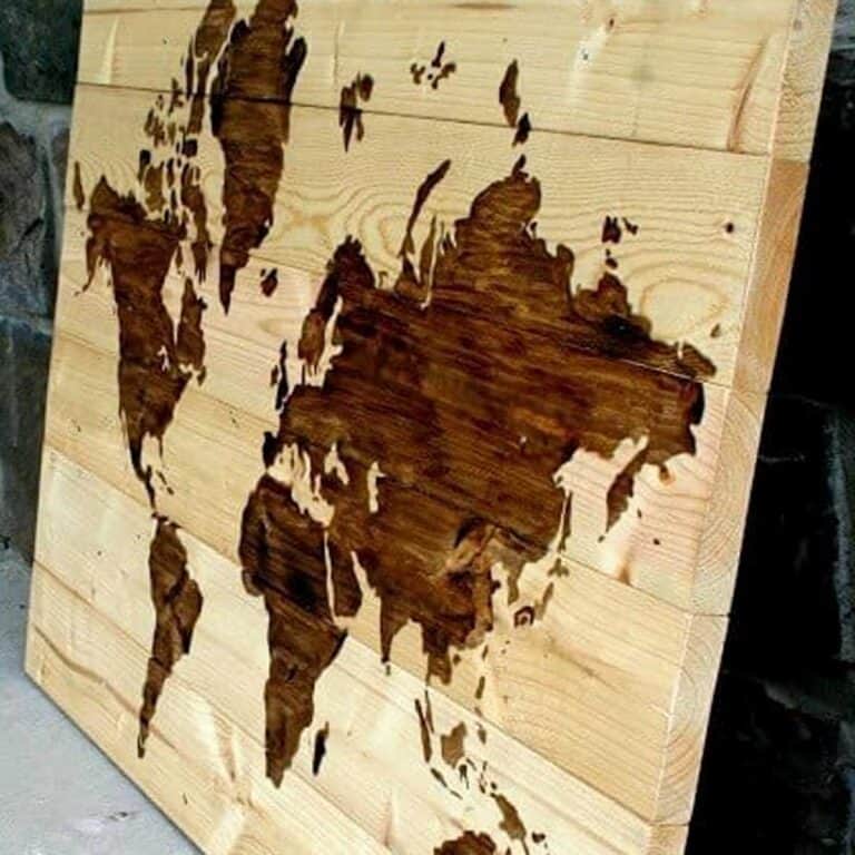 DIY Wooden World Map Art