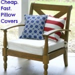 DIY pillow covers sitting on outside furniture 
