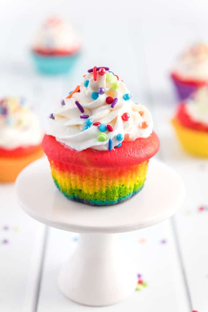 rainbow sprinkle cupcakes