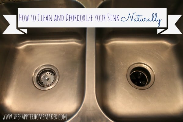clean sink naturally text over stainless steel sink