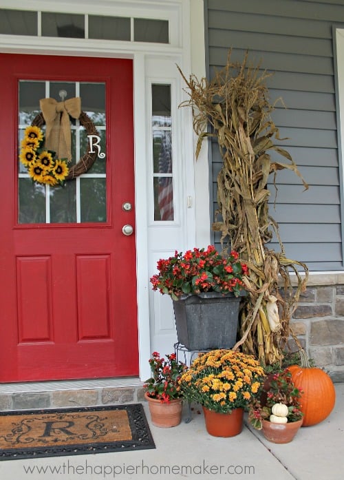 autumn porch close up