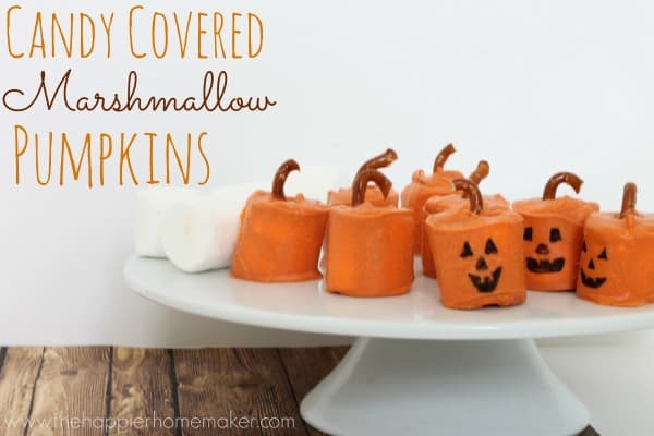 Halloween marshmallows made to look like pumpkins