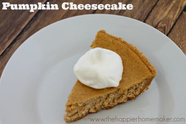 pumpkin cheesecake on white plate