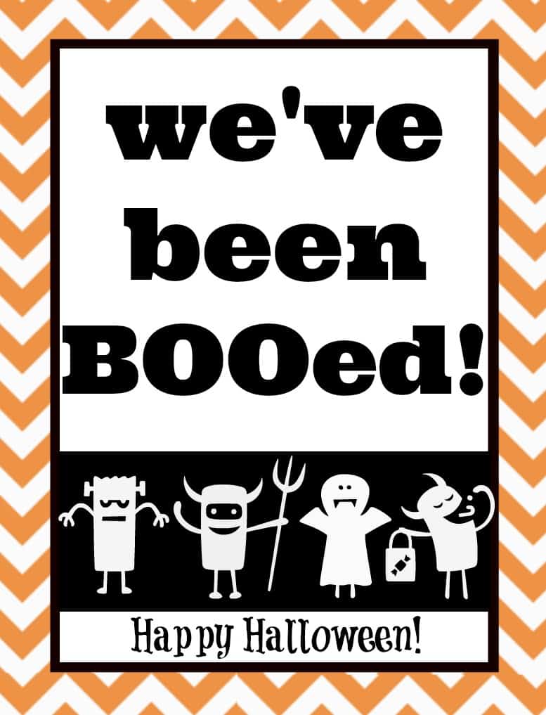 we've been booed free printable