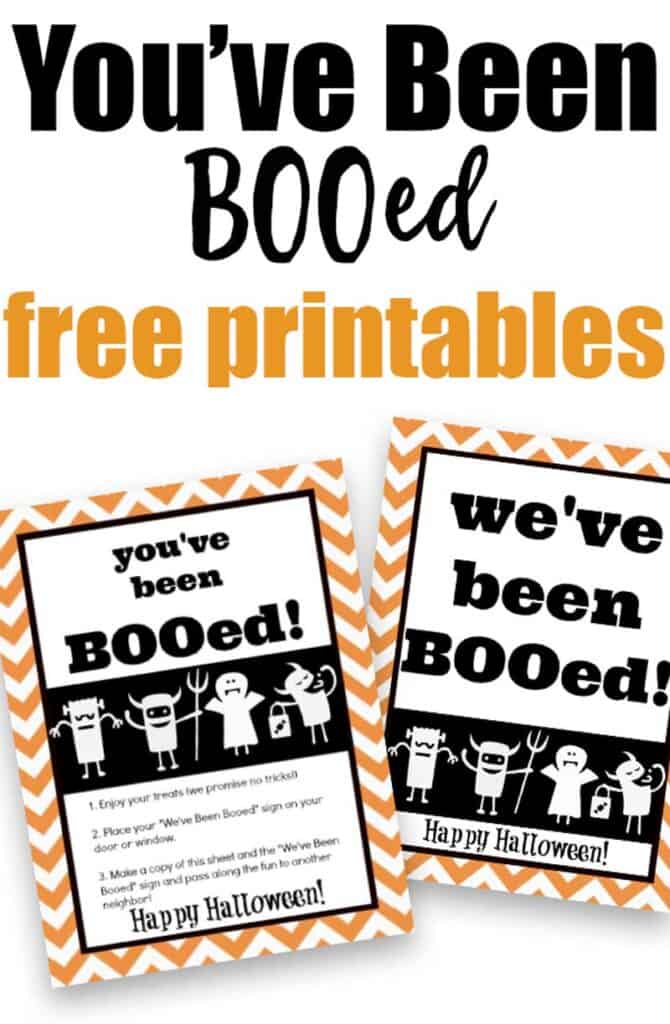 Free You&rsquo;ve Been BOOed Free Printables for Halloween Boo Bags