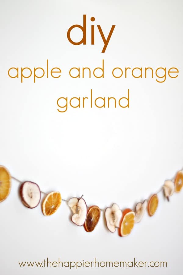 DIY dried apple and orange slice garland