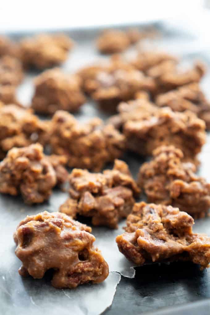 pralines on parchment paper