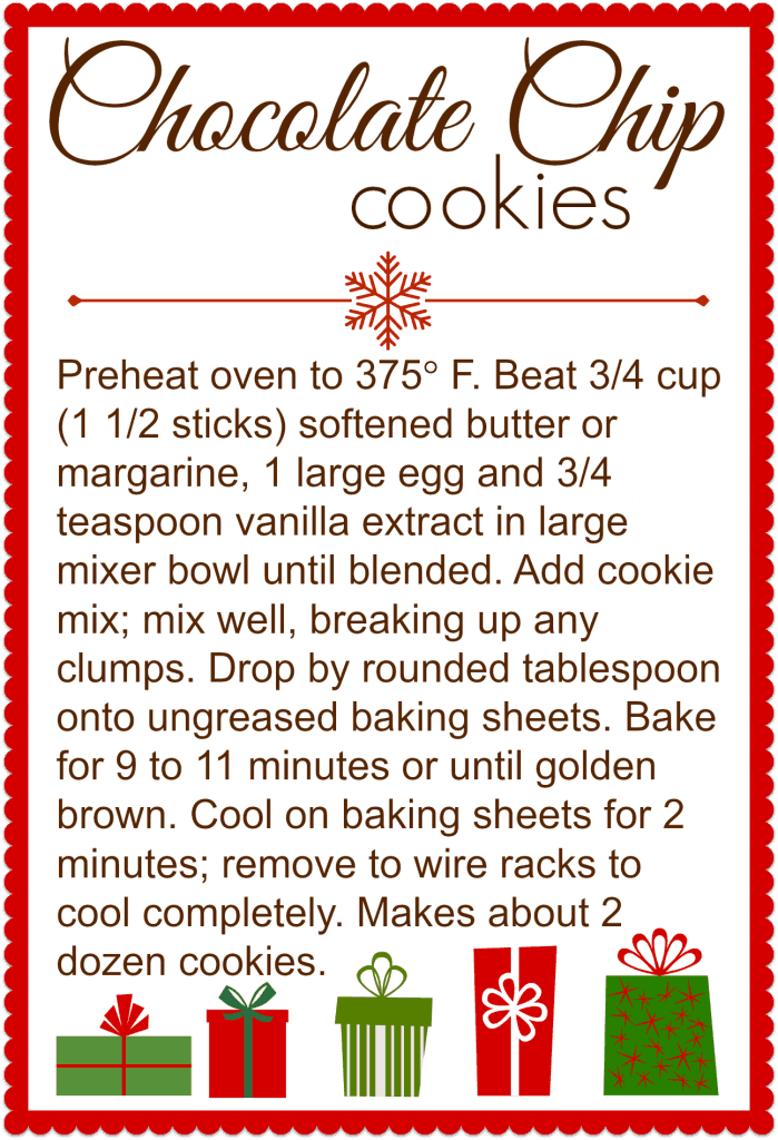 Chocolate chip cookie mix in a jar (with printable label) - Del's