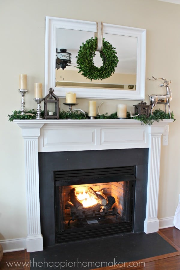 Christmas Mantel 2013 neutral