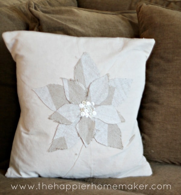 flower fabric scrap pillow