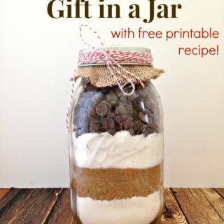 Easy chocolate chip cookie mix in a jar as a git