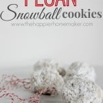 pecan snowball cookies covered in powdered sugar