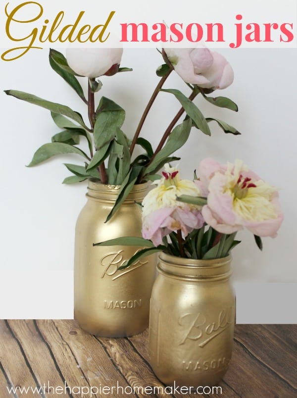 paint mason jars gold