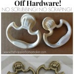 collage of drawer pulls with paint and without