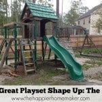 A close up of a playset after small repairs