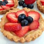 mini tart with strawberries and blueberries
