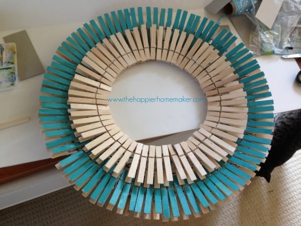 DIY Summer Clothespin Wreath - The Happier Homemaker