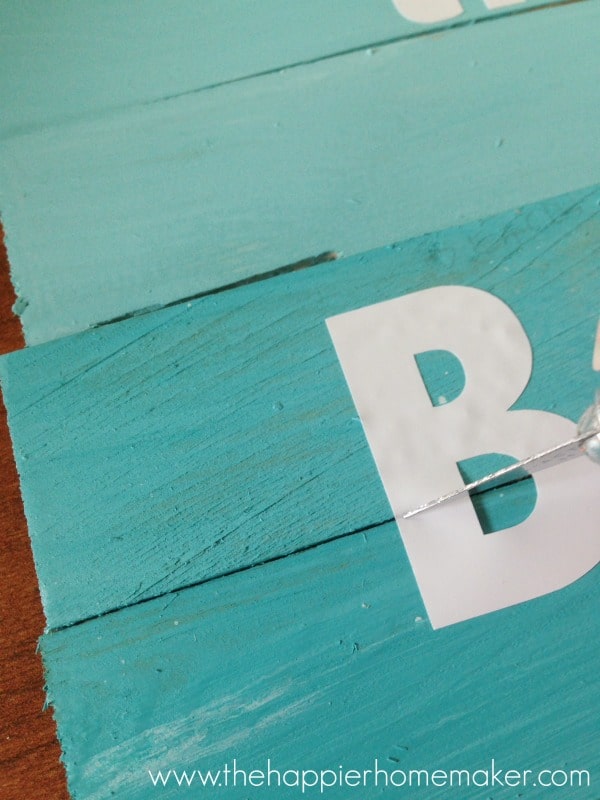 how to apply vinyl letters to wood