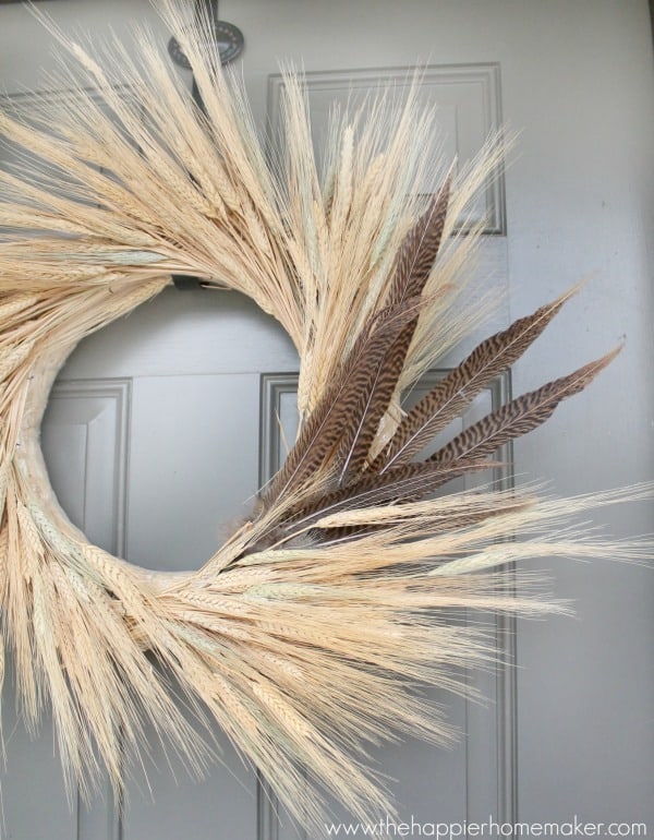 wheat and pheasant wreath diy