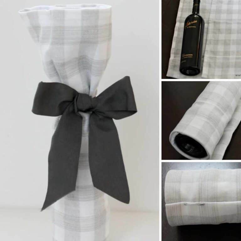 How to Wrap a Wine Bottle in a Tea Towel