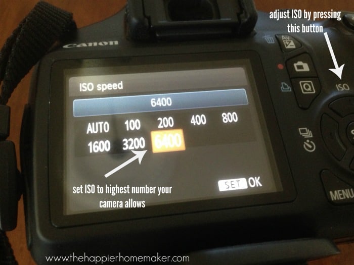 adjust iso setting camera