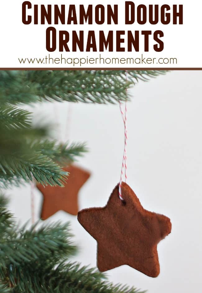 cinnamon dough ornaments on christmas tree