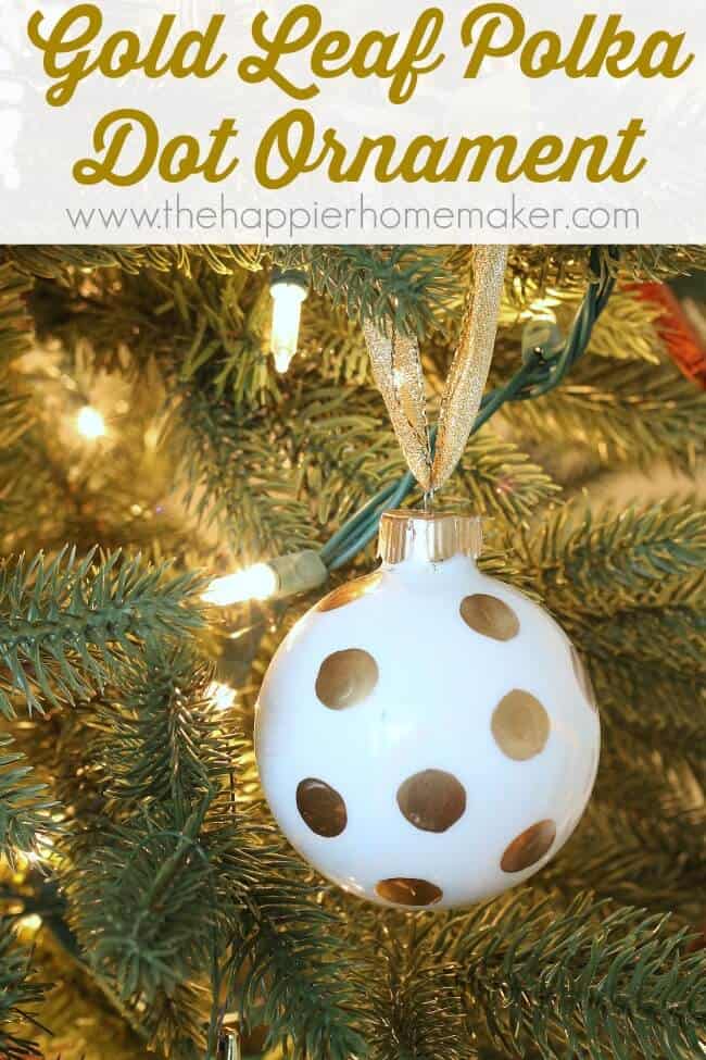 DIY gold polka dot ornament 