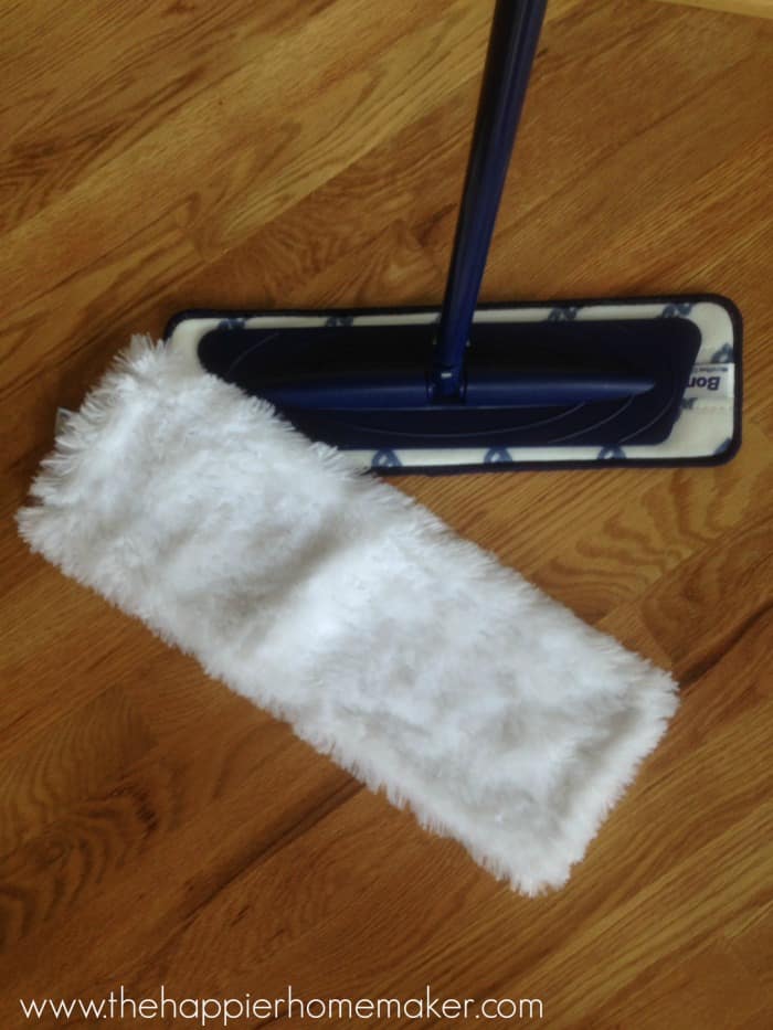 dust mop on wood floor