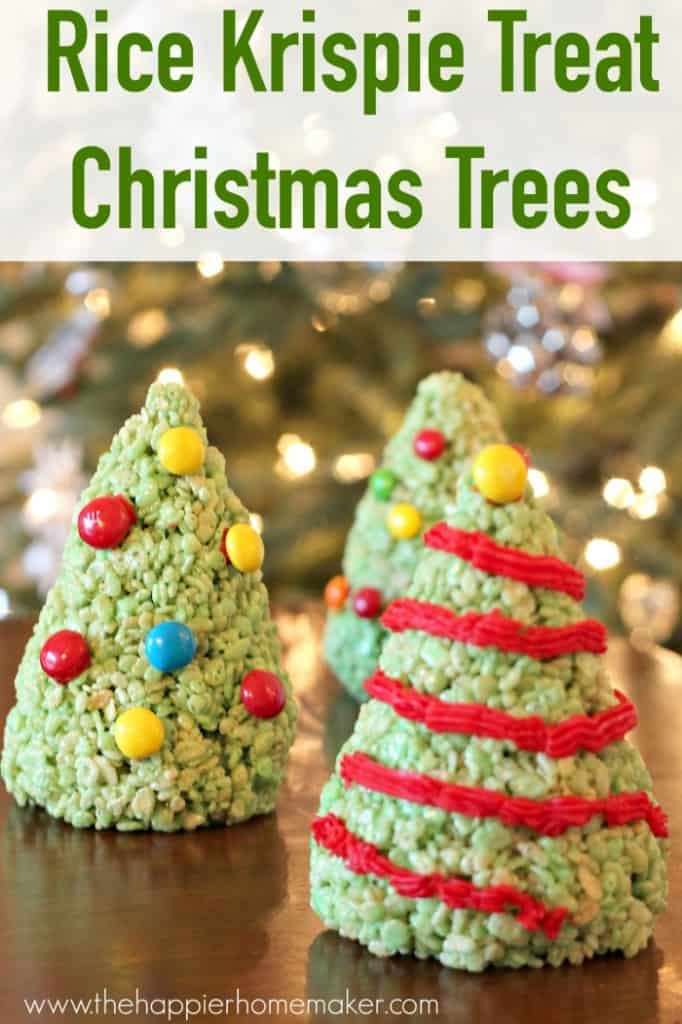 Christmas Tree Rice Krispie Treats | The Happier Homemaker