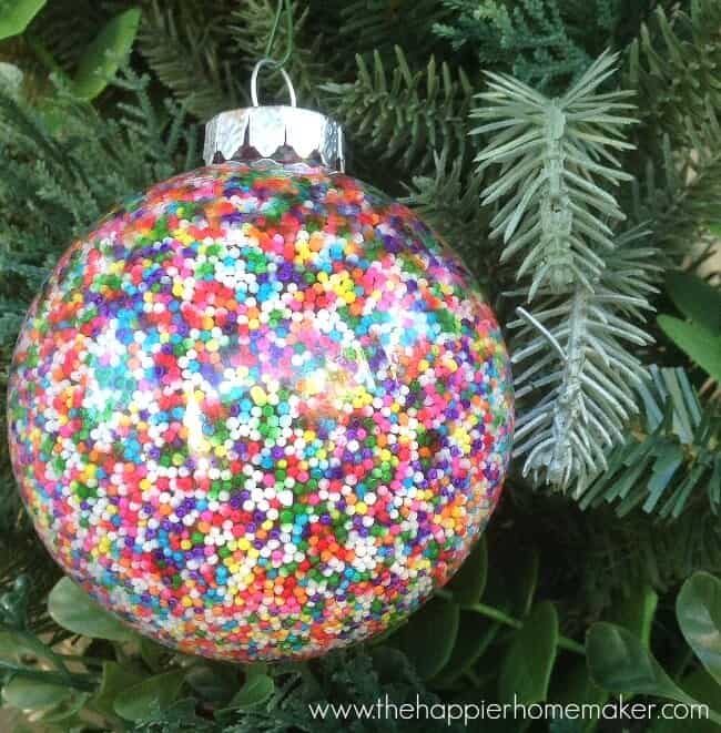 DIY Sprinkle Ornaments | The Happier Homemaker