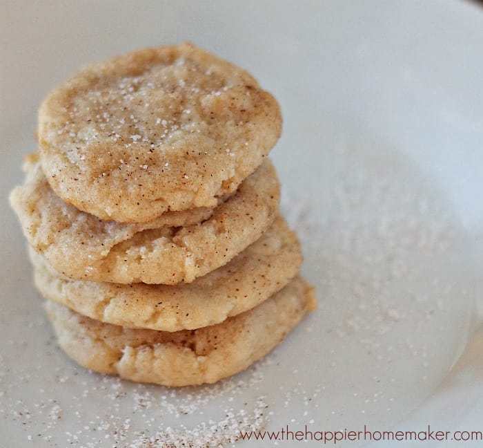 snickerdoodle cookies in a stack