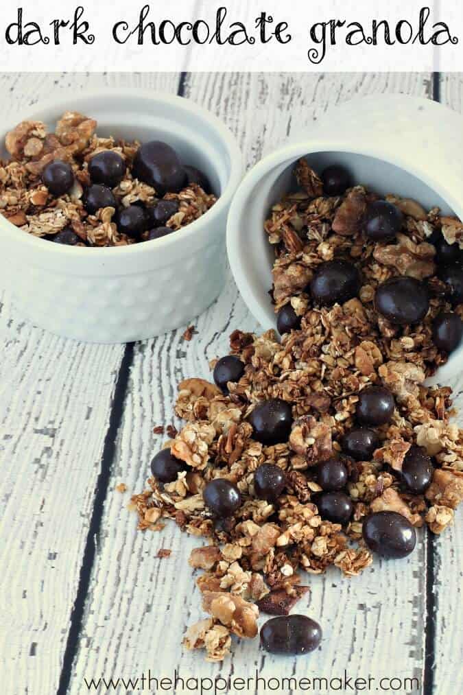 Gourmet Dark Chocolate Granola Recipe | The Happier Homemaker