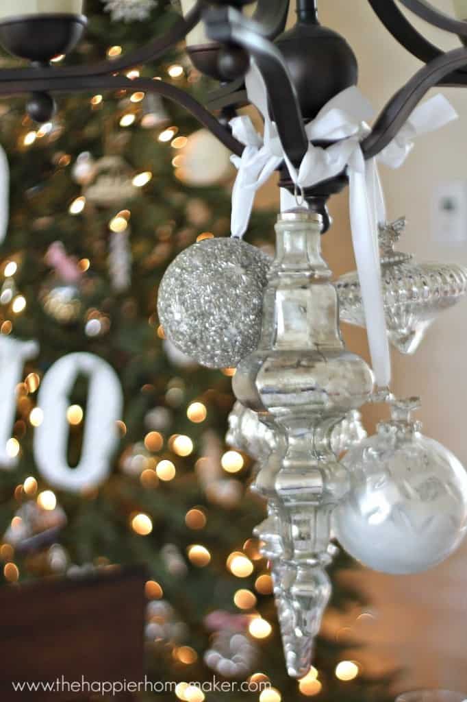 ornaments on chandelier