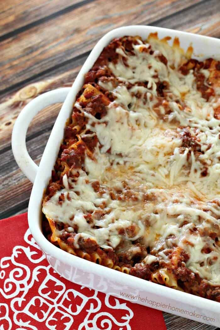 Lasagna with No Boil Noodles - The Happier Homemaker