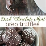 Dark chocolate mint Oreo truffles with white sprinkles