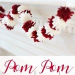 red and white pom pom garland
