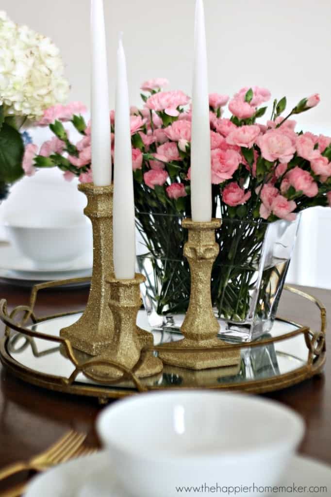 how to make glittered candlesticks