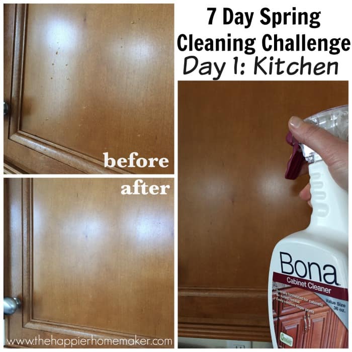 Before and after pictures of cleaning wood cabinets