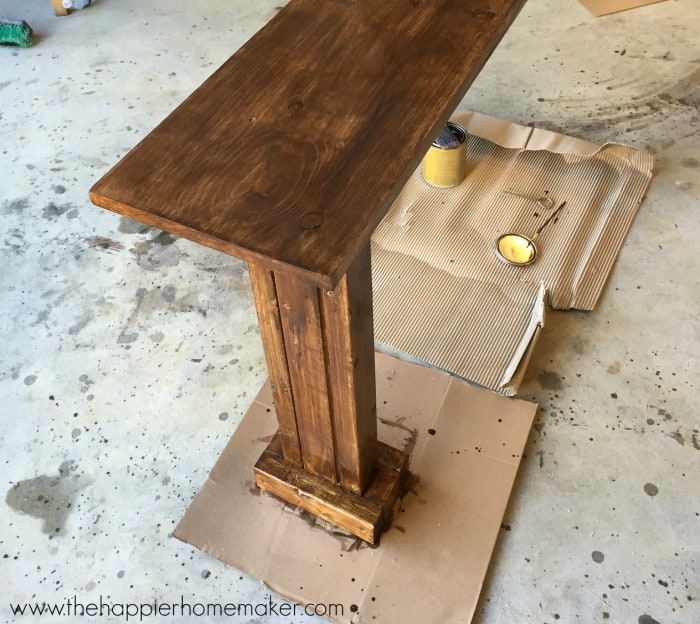 how to stain diy table