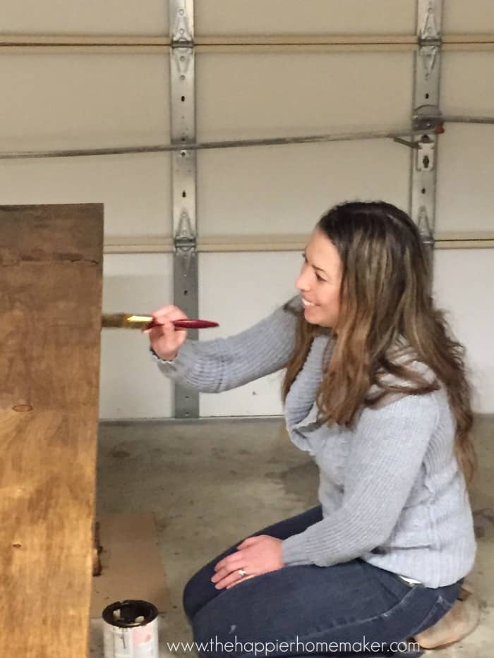 staining diy console table