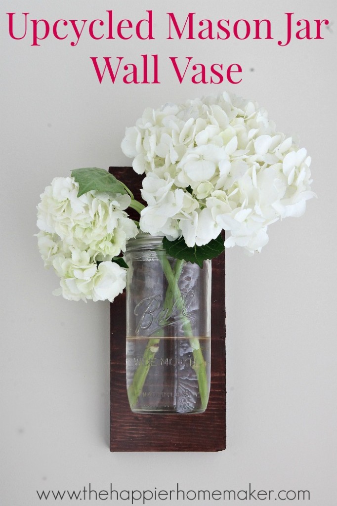 upcycled mason jar wall vase