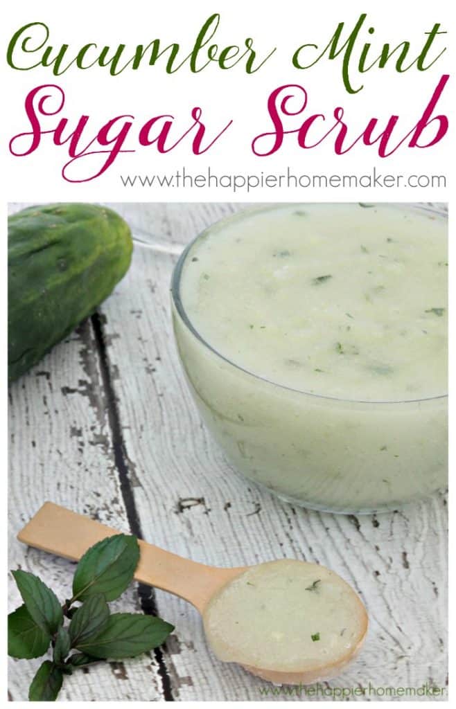 DIY Cucumber Mint Sugar Scrub | The Happier Homemaker