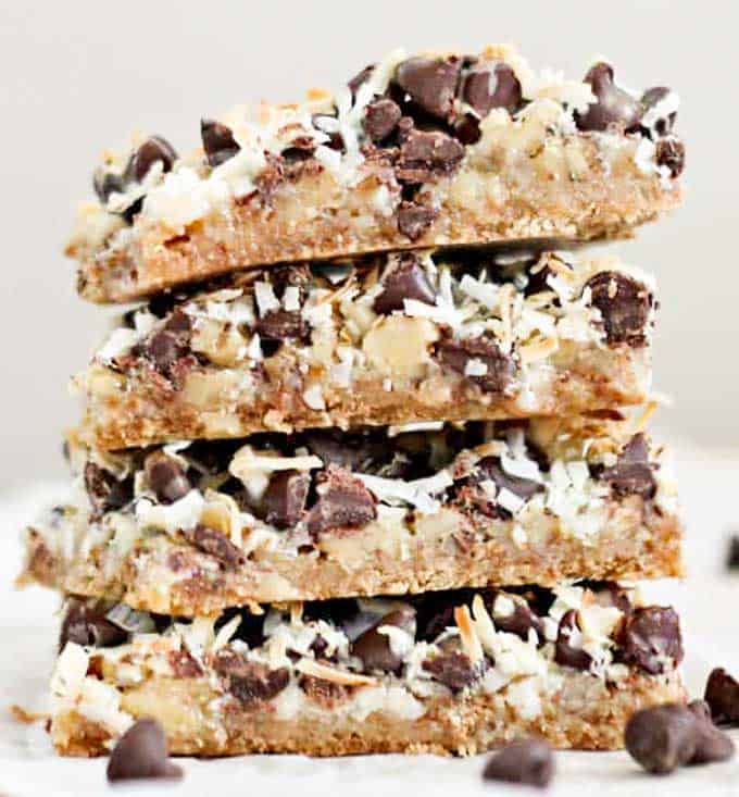 coconut chocolate bars stacked