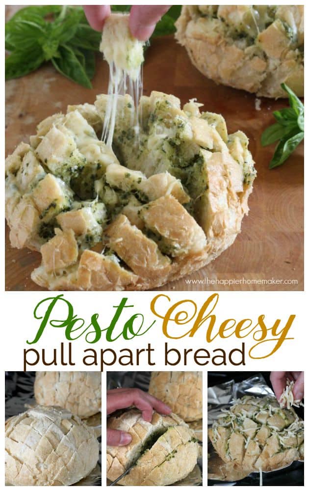Pesto Cheesy Pull Apart Bread (aka Crack Bread)
