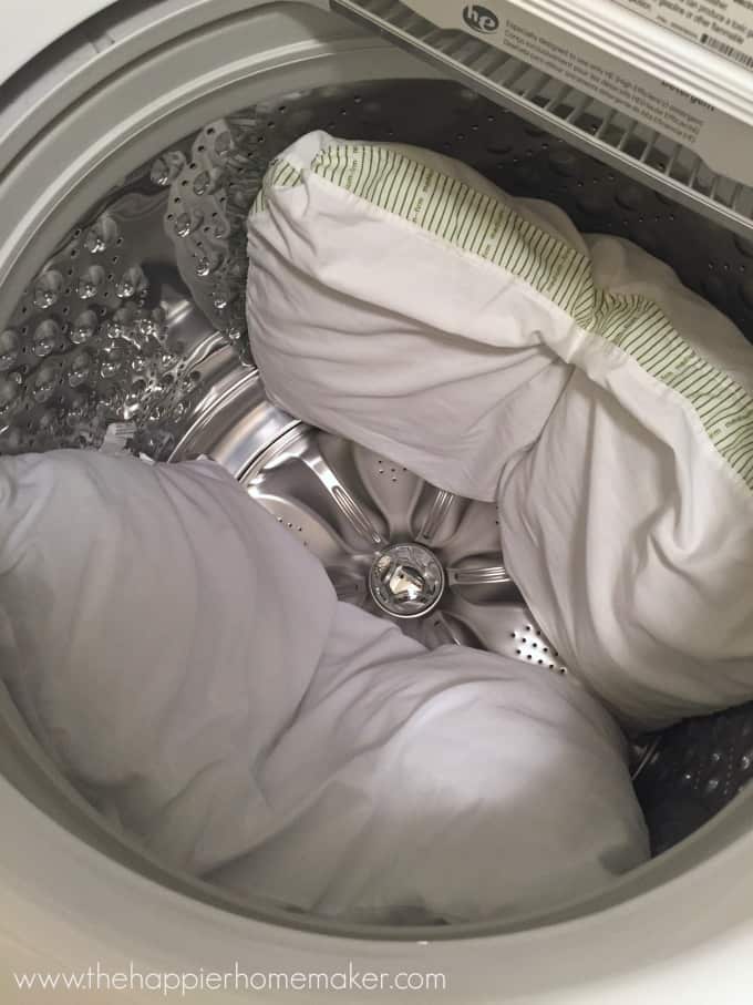 pillows in washer