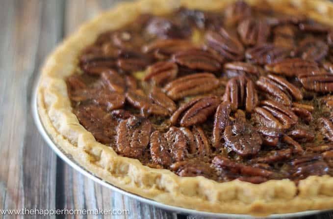 Nana's Southern Pecan Pie on table