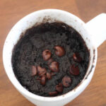 microwave brownie in white mug