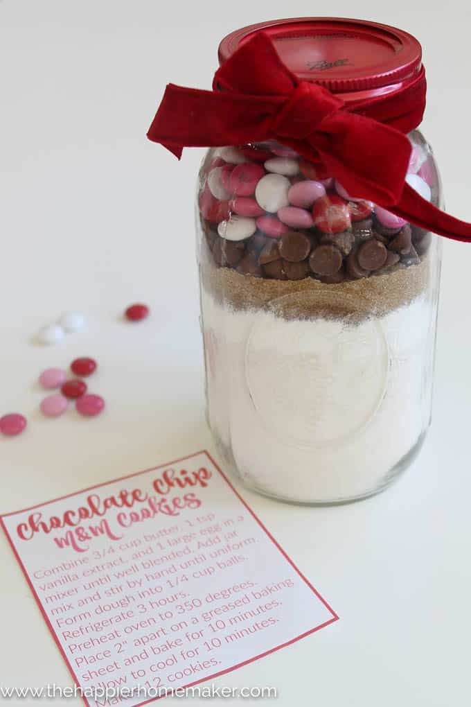 Valentine Cookie Mix in a Jar with Printable Tag