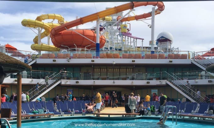 carnival breeze pool and waterslides