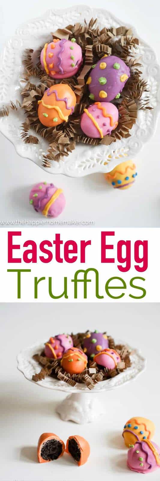 The words \"Easter Egg Truffles\" beneath two Easter Egg Truffles